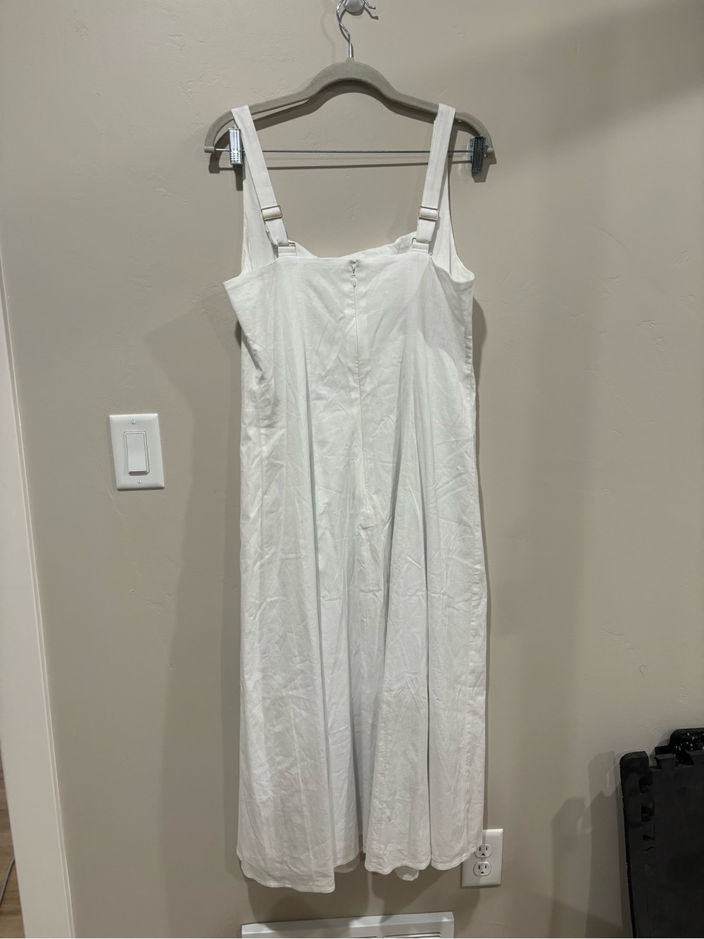 Abercrombie & Fitch White Midi Dress with Square Neck - Picture 5 of 5